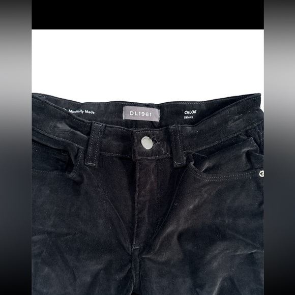 DL1961 Black Velvet Jeans “Chloe Skinny Limousine” Girls Size 14 EUC - Picture 2 of 10